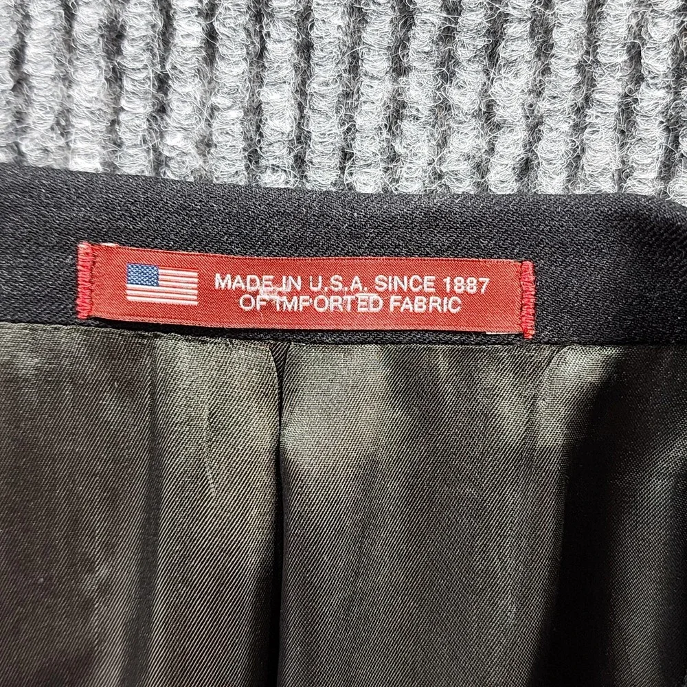 Hart Schaffner Marx Blazer Mens 46L Gray Wool Two Button USA‎ Union Made